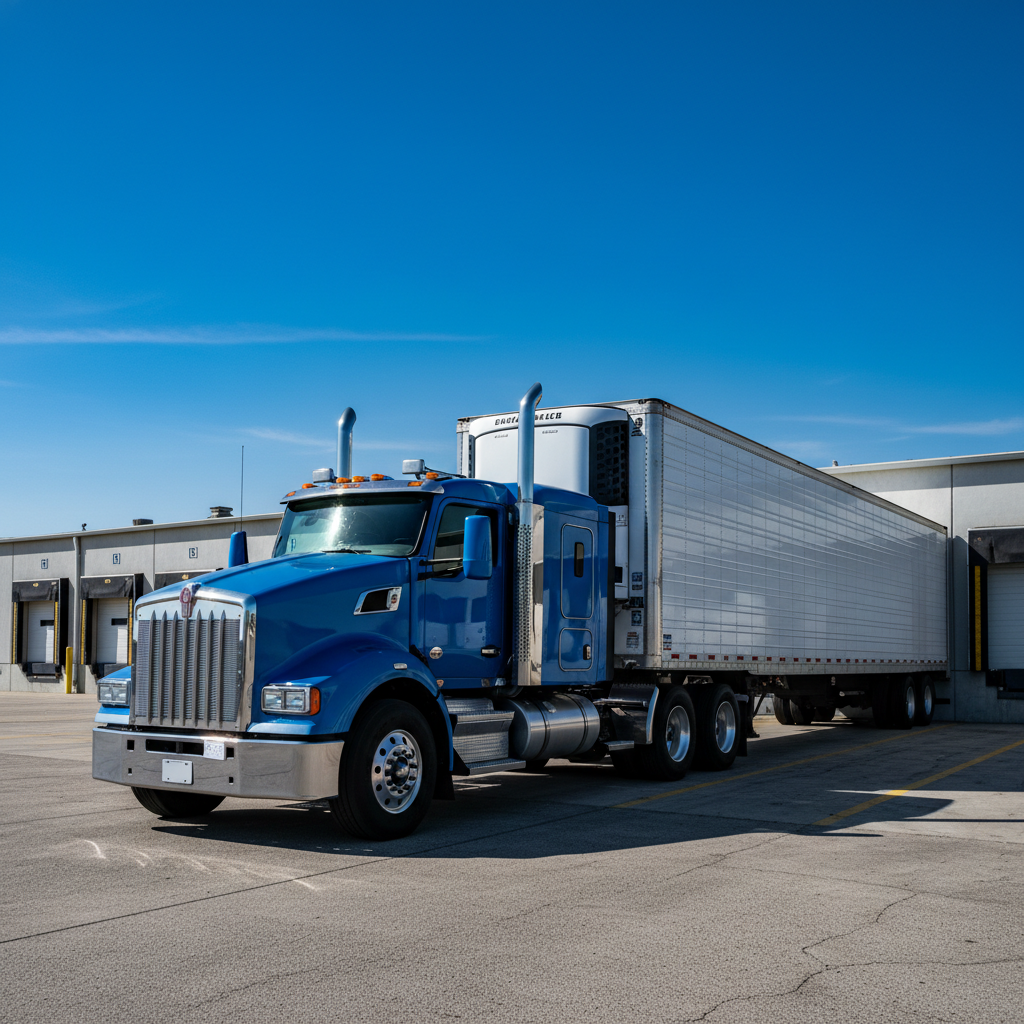 Reefer truck at loading dock